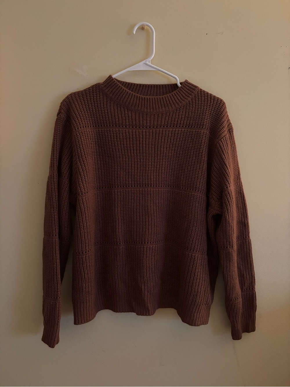 SHEIN Brown Men’s Crewneck Knit Sweater